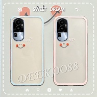 For OPPO Reno10 Pro+ Pro Plus 5G Reno 10 Reno10Pro+ 2023 Transparent TPU Softcase Phone Case Lovely Cute Smiling Face Casing Couple Loves Cover Reno 10 Reno10Pro+