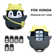 Penguin Car Key Case For Honda Vezel City Civic BR-V HR-VCRV Pilot Accord Jazz Jade Crider Odyssey Accessories Lady