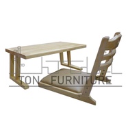 โต๊ะญี่ปุ่นขาพับขนาด 40*70*32 ซม. พร้อมเก้าอี้พนักพิงใช้บนที่นอนหรือบนพื้น เกรดเอ ผลิตภัณฑ์ไม้ยางพารา