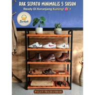 5-Tier Portable Minimalist Shoe Rack with Thick Iron Frame 60x25x100 cm Multipurpose 5-Tier Fabric S