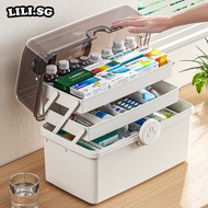 LILI Foldable Medicine Storage Box Multipurpose Compartment Medicine Box Emergency First Aid Kit Fir