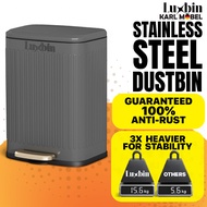 Luxbin™ 13L Dustbin With Lid Stainless Steel Dustbin With Pedal Kitchen Trash Can Slow Closing Room 