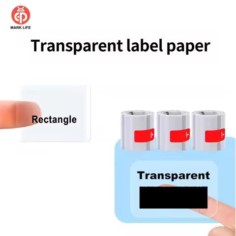 Marklife Thermal Printer Labels Adhesive 1Roll Transparent Stickers Compatible For P15/M1/P50 To Gif