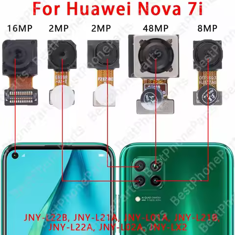Selfie Front and Rear Back Camera For Huawei Nova 7i Nova7i Main Facing Camera Module Flex Cable Rep