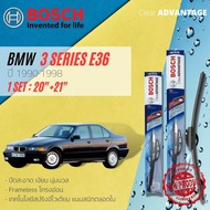 ใบปัดน้ำฝนคู่หน้า ขนาด 20+21 สำหรับ BMW 3 Series 318i, 325i E36 year 1990-1998  BOSCH Clear Advantag