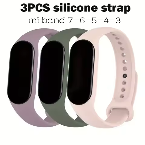 3PCS Watch bands For Xiaomi Mi Band 7-7 NFC Strap Silicone Bracelet Sport Replacement Wristband Smar