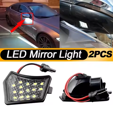 2PCS LED Under Side Mirror Light For Volvo XC90 S60 V40 V70 V60 S40 V50 S80 C30 XC70 C70 Jaguar XJ X