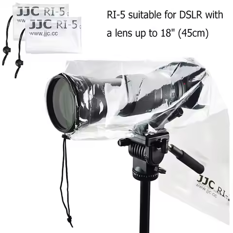 JJC 2PCS Camera Rain Cover for DSLR with lens up to 18" (45cm) Canon Nikon Tamron Sigma Camera Rainc