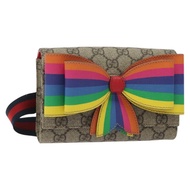 GUCCI GG Supreme Sherry 系列兒童腰包 PVC 米色 紅色 海軍藍 正品 BD2175