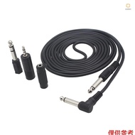 3M/ 10 Feet Instrument Guitar Audio Cable 1/4-Inch 6.35mm Straight to Right Angle Plug Black ABS Jac