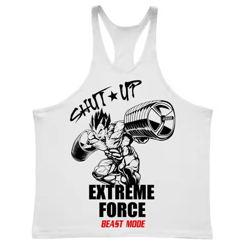 Men's Summer TankTop Cotton Vest Japanese Dragon Ball Anime Graphic Male GYM Clothing Fitness Muscle