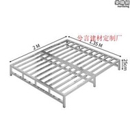 不鏽鋼床1.5米1.8米加厚雙人單人簡易家用臥室金屬床架可