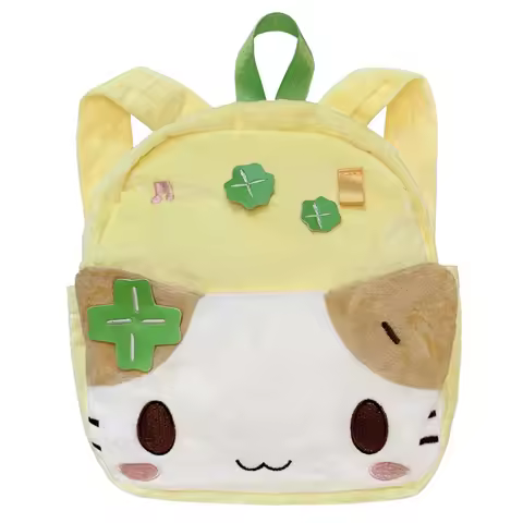 Masyumaro Fluffy Fuwa Nyanko Cat Plush Small Backpack Kawaii Cute Mini Bags for Women Girls