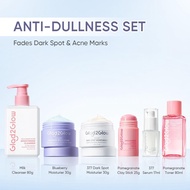 Glad2Glow 6pcs Basic Skincare Set with Serum+Moisturizer*2+Cleanser+Toner/Eyecream+ Clay Stick for B