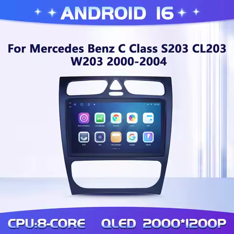 9" For Mercedes Benz C Class S203 CL203 W203 2000-2004 Car Multimedia Radio Android 16 System BT Car