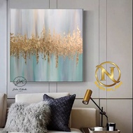 Modern gold painting 80x80 cm plus Frame