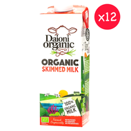 原箱 紅色盒 Daioni Organic綠牛牛有機全脫脂牛奶  原箱 ( 12 x 1000ml )Skimmed Cows Milk#新舊包裝隨機發貨#EXP:6,MARCH,2027