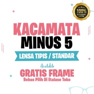 Kacamata Minus 5 Lensa Tipis Hi Index 1.67 STANDAR OPTIK - GRATIS FRAME / Bebas Pilih Frame di Etala