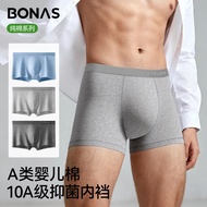 Bonus Underwear Men Pure Cotton Boxer Briefs Antibacterial Sweat-Absorbent Breathable Boxer Briefs 2