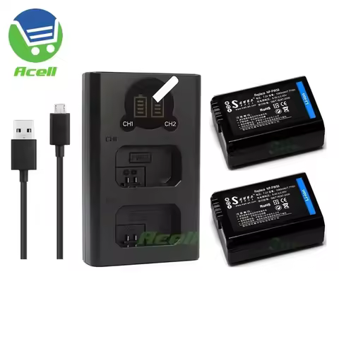 NP-FW50 Battery or LCD USB Dual Charger for SONY ZV-E10L SLT-A55V SLT-A37 SLT-A35 SLT-A33 NEX-6 NEX-