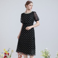 【MEDUSA】華麗珍珠高雅菱格小禮服(M-XL) | 媽媽禮服 長洋裝