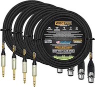 4 Units - 50 Foot - WBC-PRO-Quad Ultra-Silent Ultra-Flexible Balanced Star-Quad XLR to TRS Cable wit