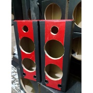 MERAH DOUBLE SPEAKER BOX 6 INCH AND 6.5 INCH BLACK CARPET RED VARIANT