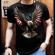 Men's distro t-shirt with American wing eagle motif