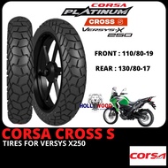 KAWASAKI VERSYS-X 250 VERSYS 250X CORSA CROSS TYRE TAYAR TIRE FRONT 110/80-19 &amp; REAR 130/80-17 140/80-17 CROSS'S