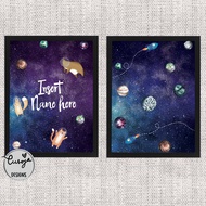 Custom Wall Art (can insert name), Boys' Room, Hiasan dinding, Frame gambar, A3 or A4, Ikea Fiskbo F