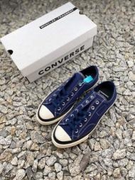 Fragment x Moncler x Converse 1970S 藤原浩閃電聯名深藍白撞色涂鴉經典低幫帆布鞋