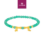 HABIB 999/24K Gold with Green Agate Bracelet 9GW00461225