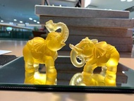 古法琉璃吸水琉璃大象一對