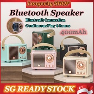 [SG SELLER]Outdoor Bluetooth Speaker Radio Music Player Soundbar Boombox Sound TF Mini Vintage Audio Vintage Sound