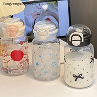 F1MY Cute Water Bottle With Straw Portable Plastic -Up Cover Water Cup For Kid Kawaii Bottle Water L
