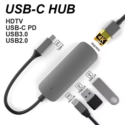 USB-C hub 4K HDTV high-speed USB 3.0 ports USB 2.0 PD Portable docking station adapters for MacBook 