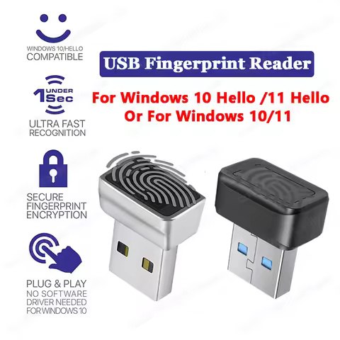 USB Fingerprint Key Reader For Windows 10/11 Hello Security Key Biometric Scanner PC Fingerprint Sen