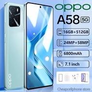【รับประกัน 1 ปี】ใหม่ ของแท้100% OPP0 A58 5G 7.1 นิ้ว โทรศัพท์ โทรศัพท์มือถือ NFC รองรับ2ซิม Smartpho