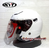PAKET GANTENG HELM KYT DJ MAXI WHITE|PUTIH KACA VENOM IRIDIUM