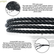 YELGIMY 4-Strand Braided Upgrade Cord, Built In Microphone 120cm / 47.24in MMCX to Type C Headphone 