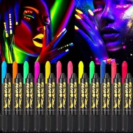 Halloween Neon Face Paint 12 Colors Human body painting crayon UV Luminous Makeup Neon Face and Body