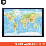 Frambie Framed World Map Poster | A1 World Map Print in With Picture Frame