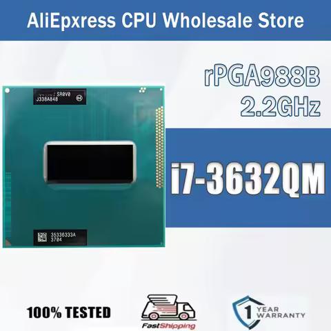 Intel Core I7-3632QM 2.2GHz 4 Cores 8 Threads 6M 35W I7 3632QM Computer CPU Processor Server Socket 