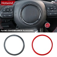 HOTWIND Car Steering Wheel Interior Emblem Decorative Circle Ring Styling Sticker For MG ZS/HS/MG5/M