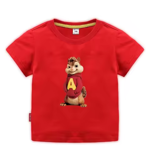 Potdemiel Summer Kids T Shirts Baby Boys Short Sleeve T-shirts Alvin and The Chipmunks Tee Children 