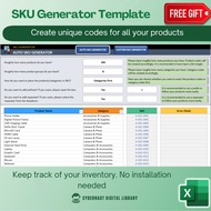 Excel Template - SKU Generator Template Excel (Free 12-in-1 Bundle Excel Course Books)