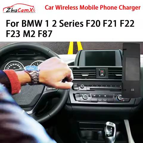 Car Wireless Mobile Phone Charger Center Console Storage QI 18W iPhone fast charge for BMW 1 2 Serie