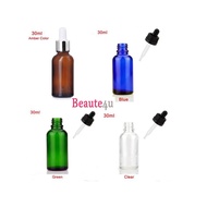 ReadyStock 30ml Glass Dropper Bottles with Childproof Cap and Rubber Dropper.
