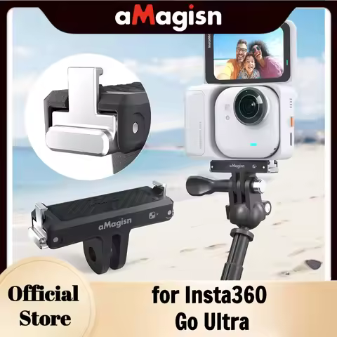 aMagisn Quick Release Mount for Go Ultra, Plastic Magnetic Base with Stainless Steel Claws for Insta