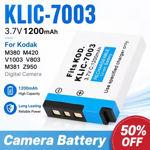 KLIC-7003 Camera Battery 3.7V 1200mAh for Kodak M380 M420 V1003 V803 M381 Z950 Digital Camera Rechar